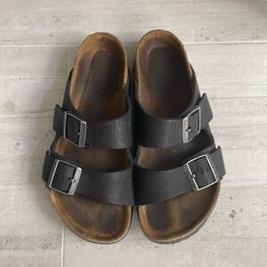 Birkenstock Black Leather Sandals sz 7.5/38